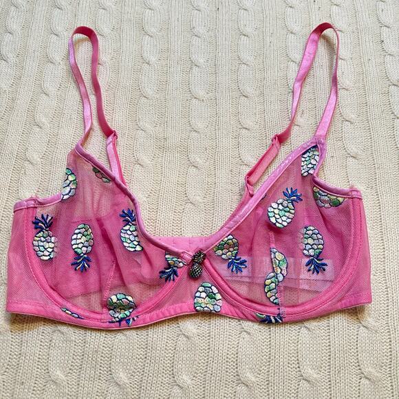 Savage x Fenty Pineapple Print Bra sz 34D - Picture 3 of 8